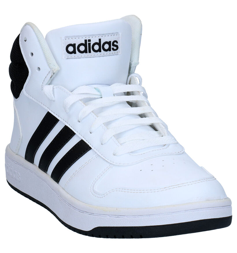 adidas Hoops 2.0 Mid Witte Sneakers in daim (290816)