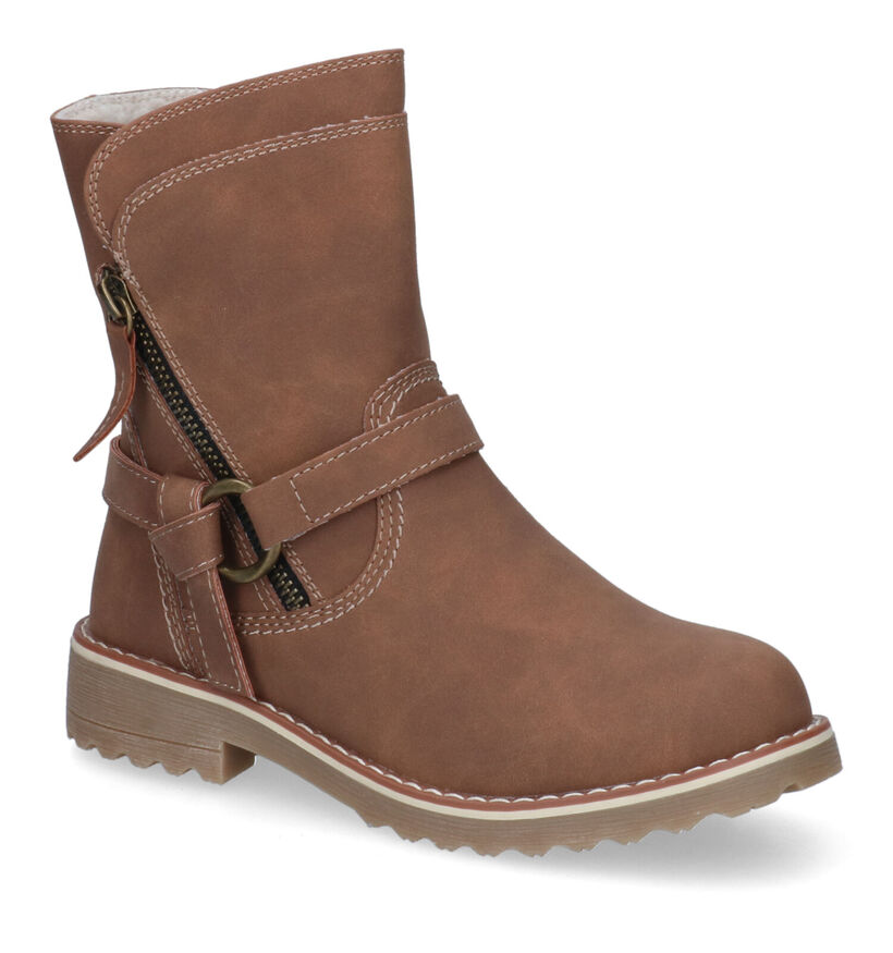 Milo & Mila Bottes courtes en Camel pour filles (316206)