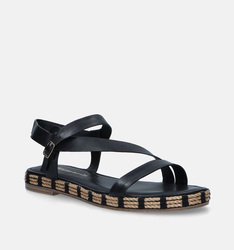 Tamaris Zwarte Platte sandalen voor dames (338256)