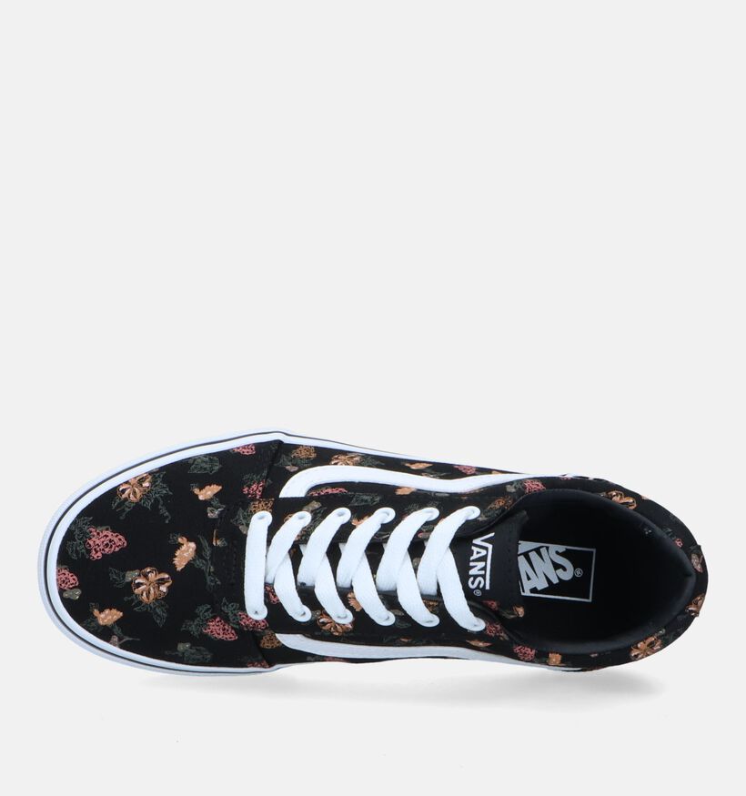 Vans Ward Garden Floral Zwarte Sneakers voor meisjes (327969)