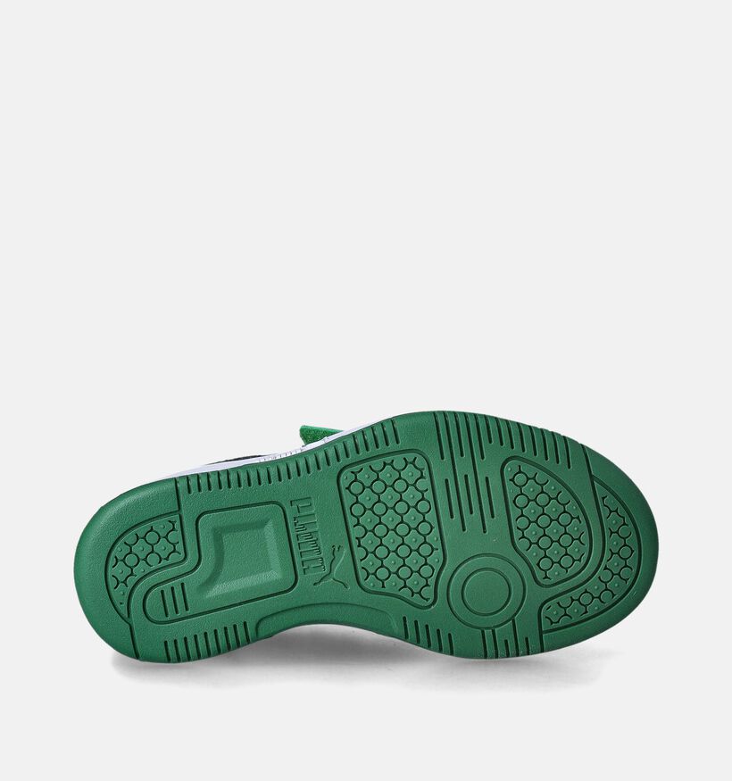 Puma Rebound v6 Lo Baskets en Vert pour filles, garçons (350373) - pour semelles orthopédiques