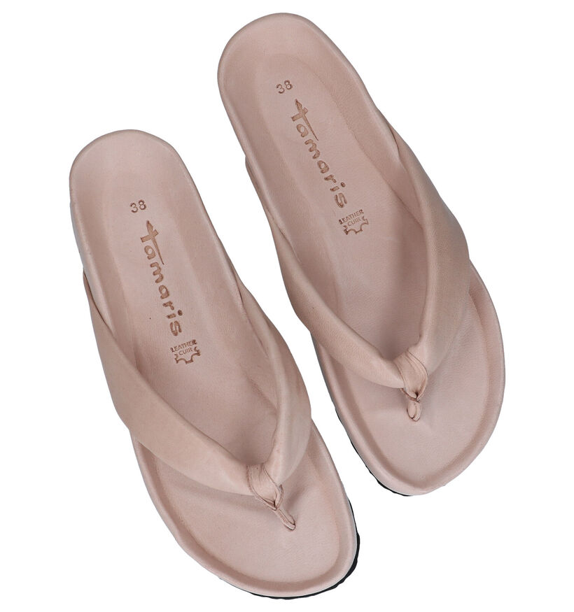 Tamaris Roze Teenslippers in leer (300112)