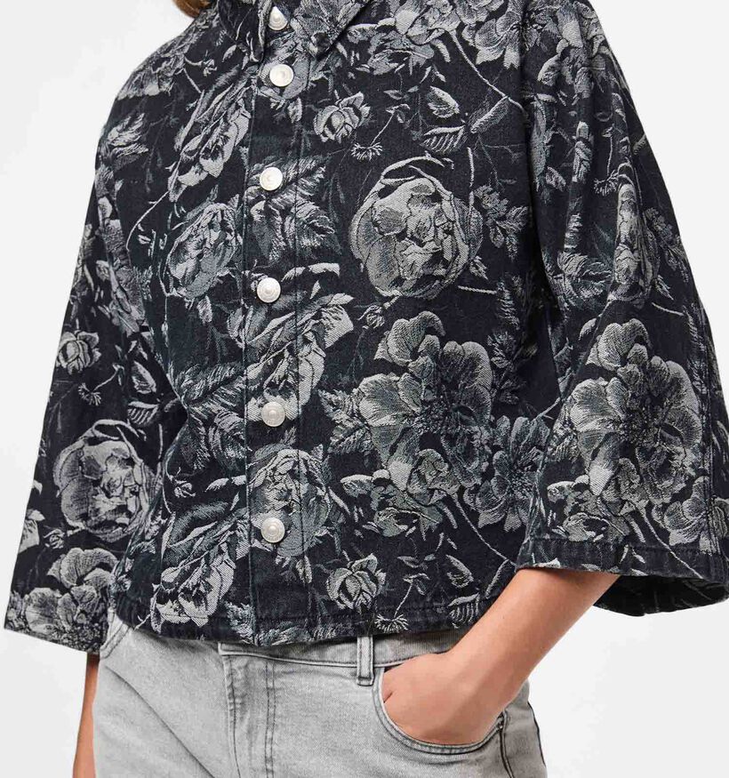 Pieces Marosa Denim Zwarte Blouse Pieces Marosa Denim Zwarte Blouse voor dames (365635)