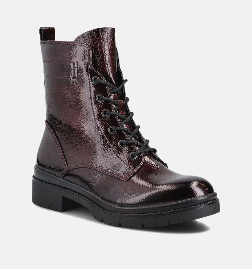 Tamaris Bordeaux Boots met Veter en Rits voor dames (378921) - geschikt voor steunzolen
