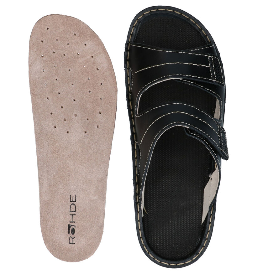 Rohde Nu-pieds compensées en Noir pour femmes (250634) - pour semelles orthopédiques