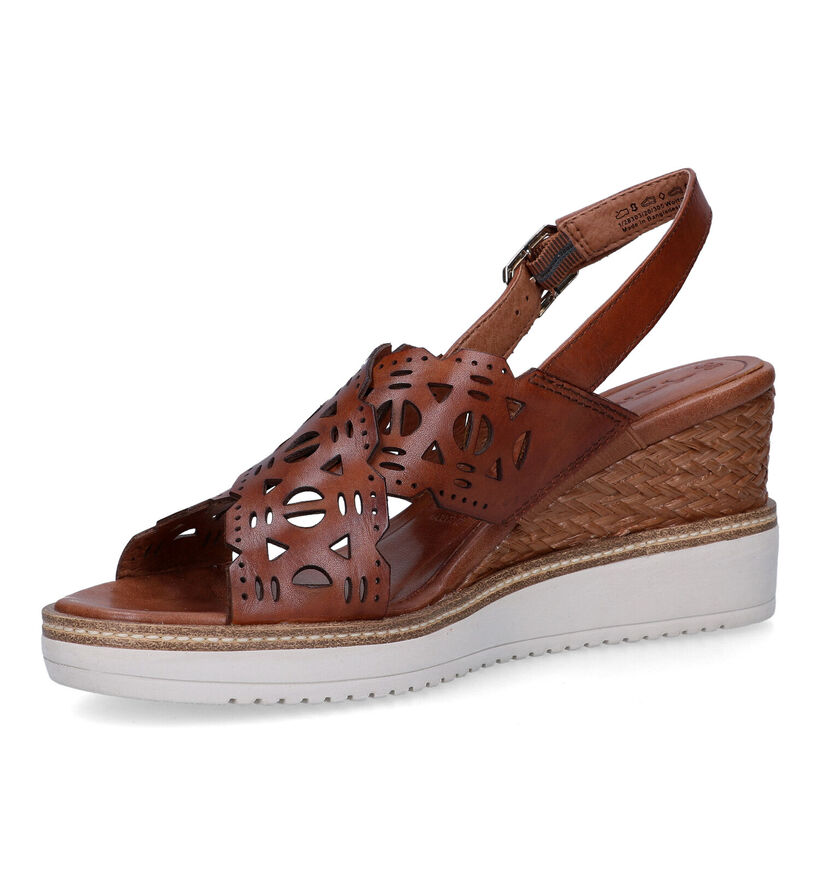 Tamaris Cognac Sandalen met sleehak voor dames (322306)