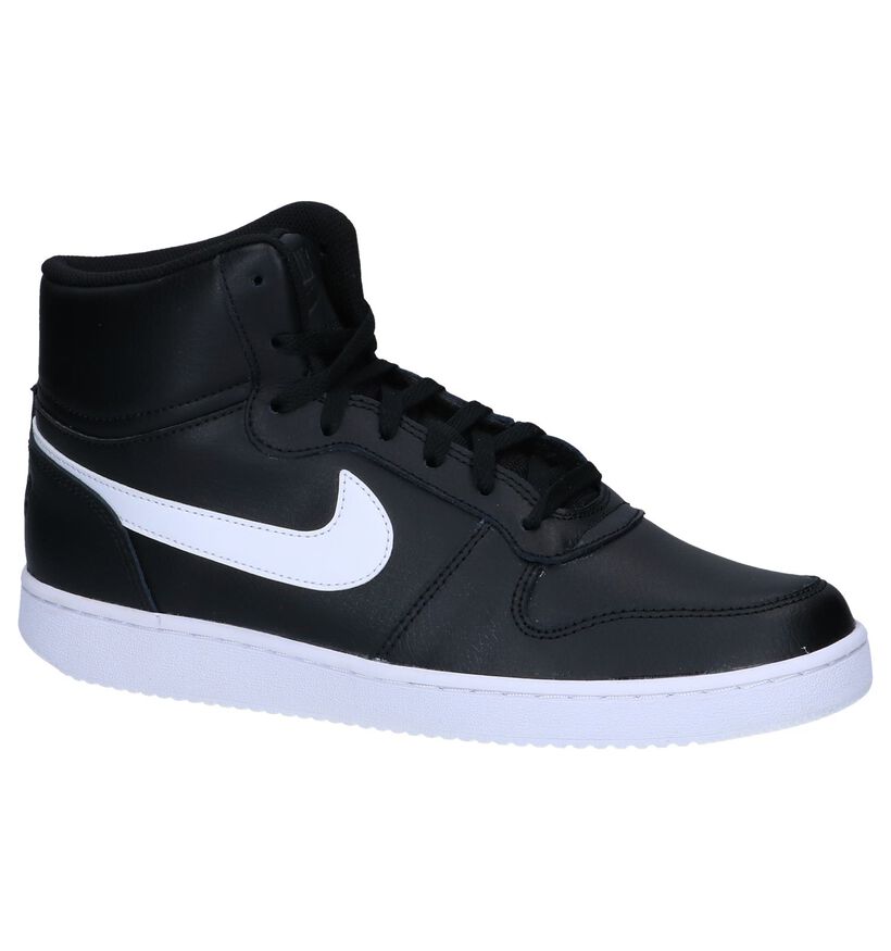 Zwarte Sneakers Nike Ebernon Mid in kunstleer (250336)