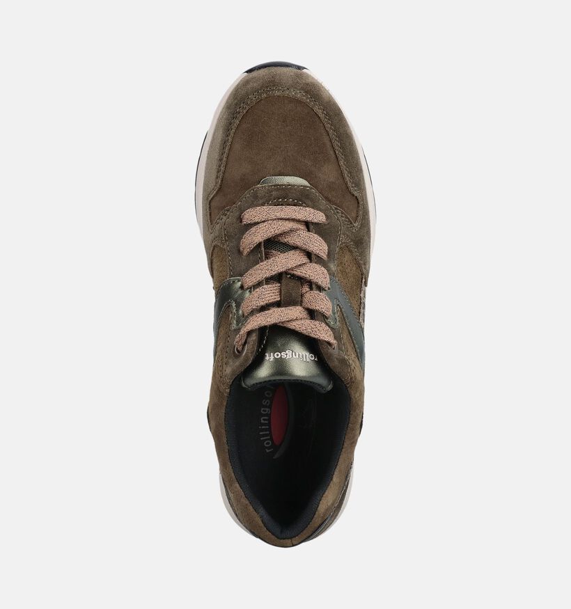 Gabor Kakigroene Sneakers voor dames (376943) - geschikt voor steunzolen