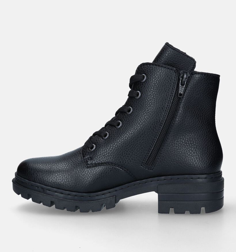 Rieker Zwarte Biker boots voor dames (331645) - geschikt voor steunzolen