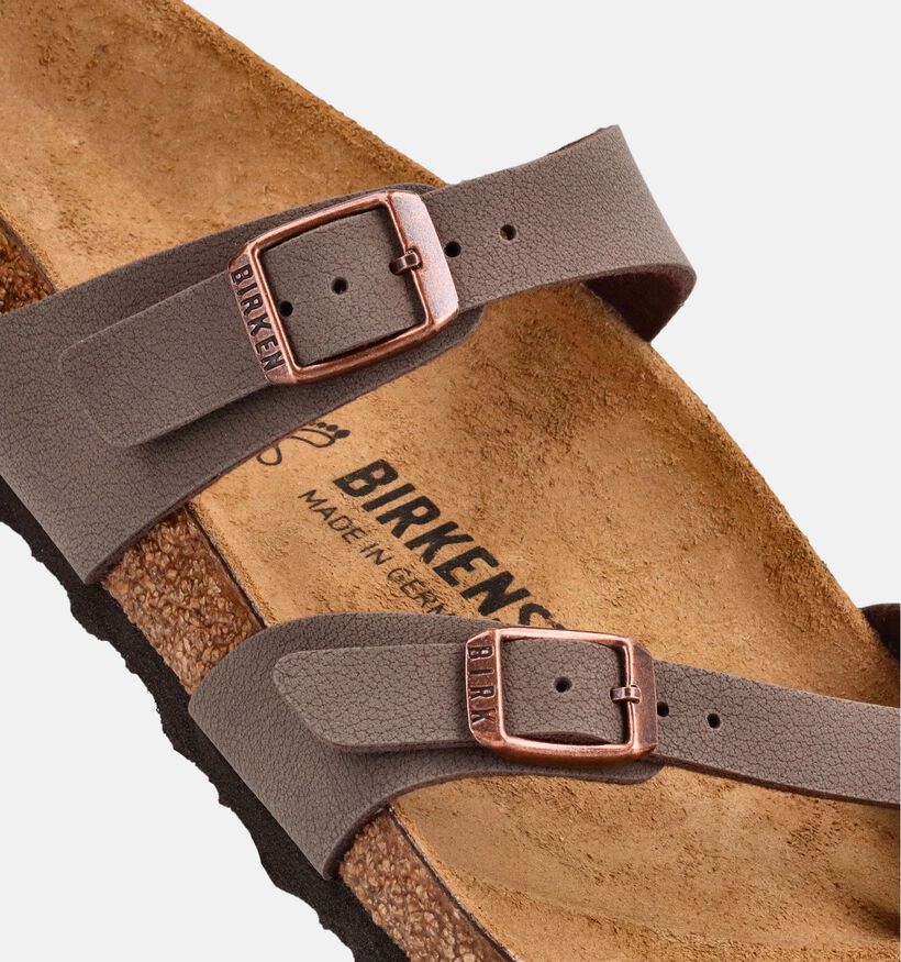 Birkenstock Mayari Birko-Flor Birkibuc Tongs en Marron pour femmes (369523)