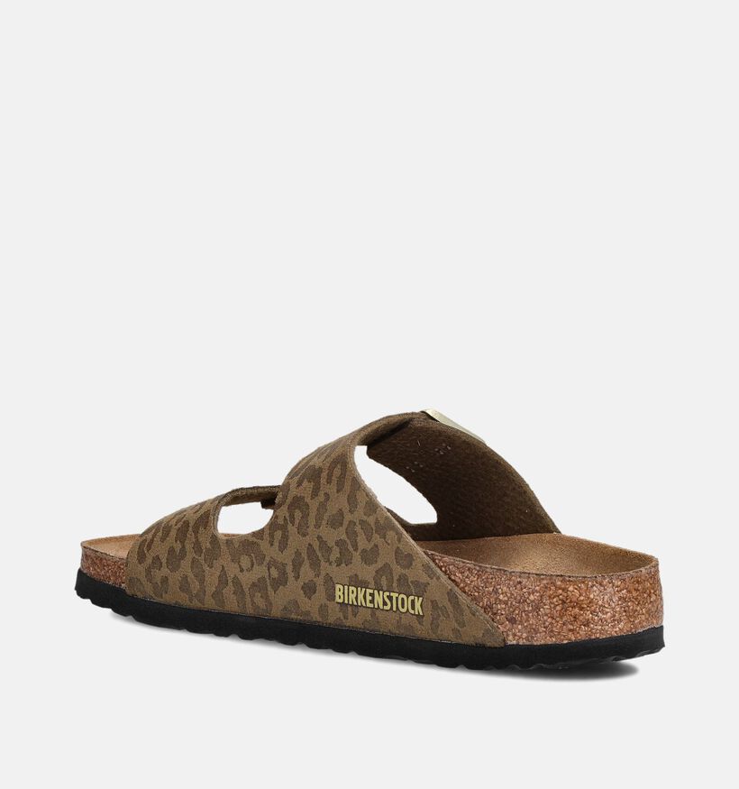 Birkenstock Arizona Kaki Leopard Slippers voor dames (360271)