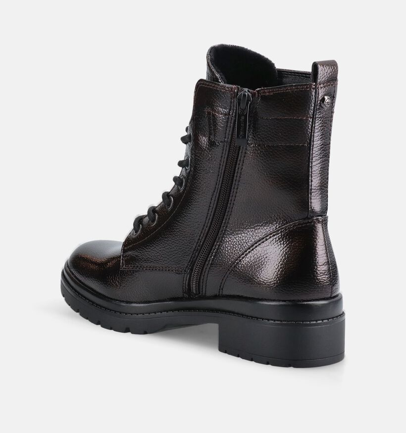 Tamaris Boots &agrave; lacets en Brun fonc&eacute; pour femmes (378931) - pour semelles orthop&eacute;diques
