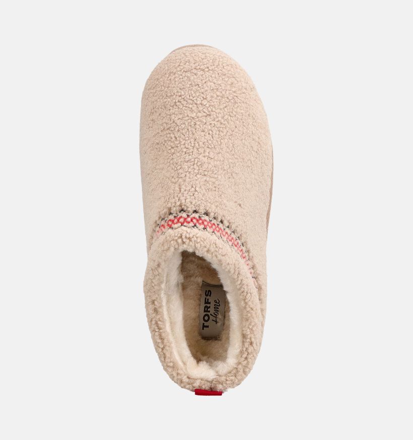 Torfs Home Teddy Pantoufles ouvertes en Beige pour femmes (380862)
