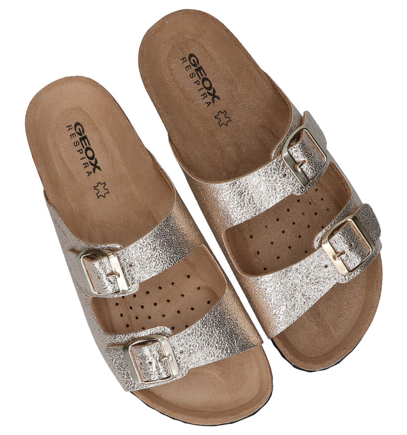 Geox Brionia Goude Slippers in leer (301733)