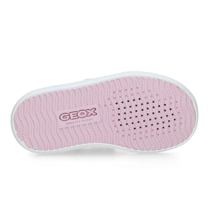Geox Gisli Witte Velcroschoenen met Hartjes in stof (326556)