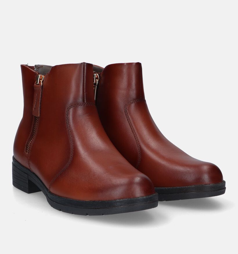 Tamaris Comfort Bruine Platte Enkellaarzen voor dames (329344) - geschikt voor steunzolen