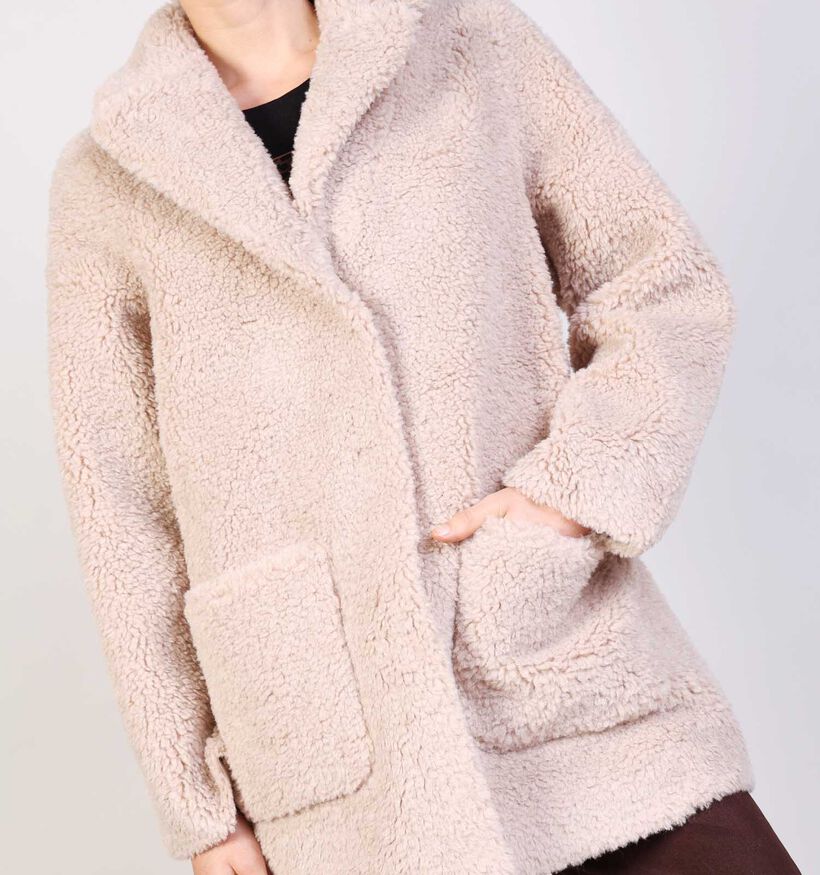 Minus Alda Faux Fur Beige Bodywarmer voor dames (359847)