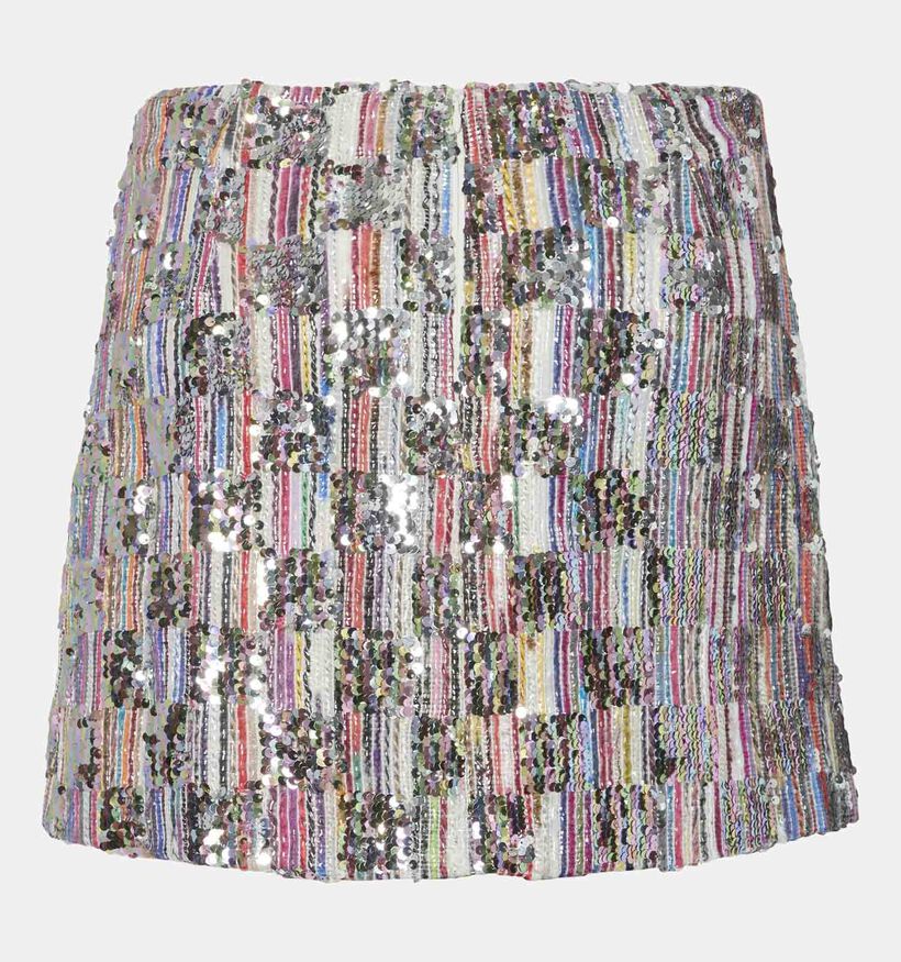 Pieces Naina Zilveren Korte rok met pailletten voor dames (354091)