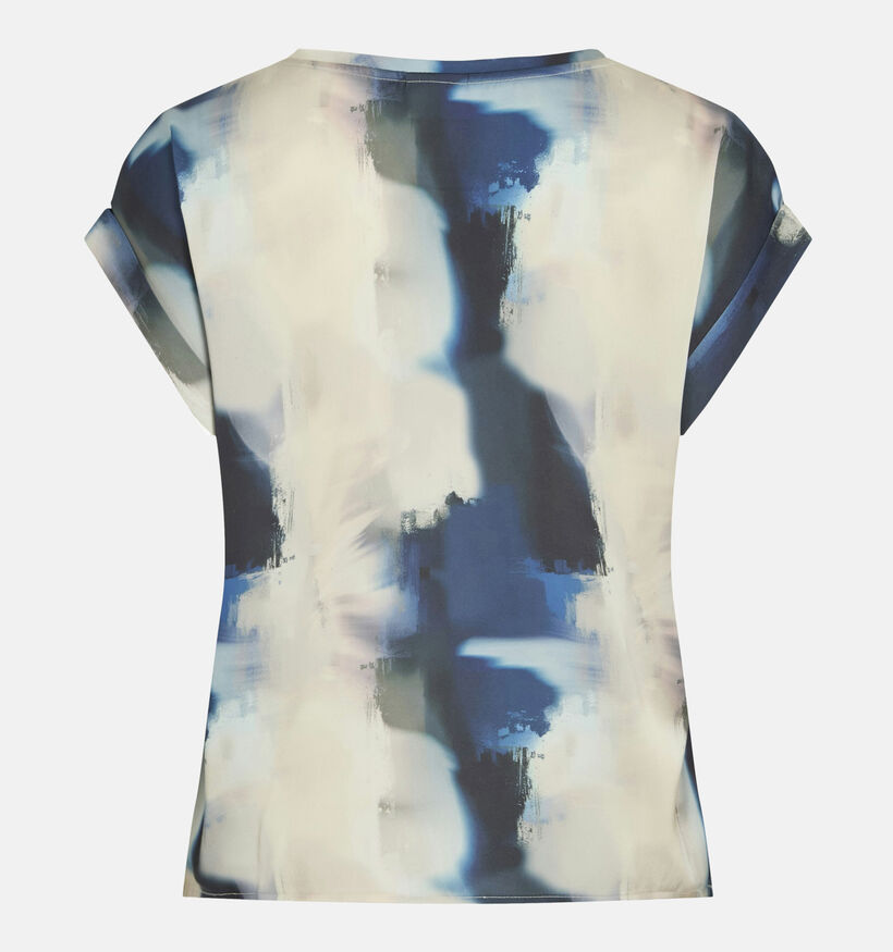 Vila Ellette Satin Beige/Blauwe Blouse voor dames (369468)