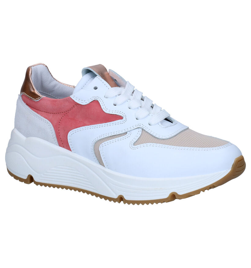 Hip Wit/Roze Sneakers in daim (291629)