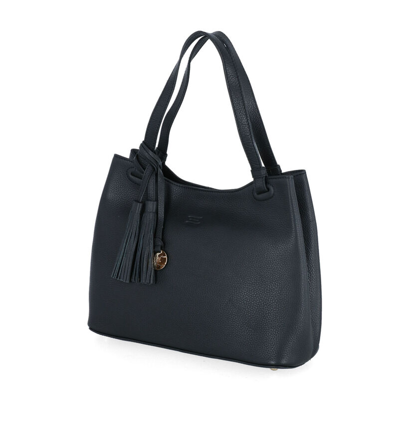 Crinkles Blauwe Schoudertas in leer (311196)