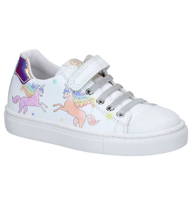 Little David Chaussures à velcro en Blanc en cuir (289319)