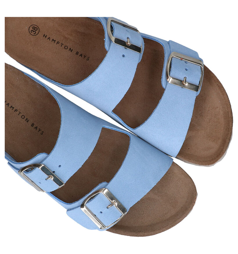 Hampton Bays Blauwe Slippers in nubuck (292598)