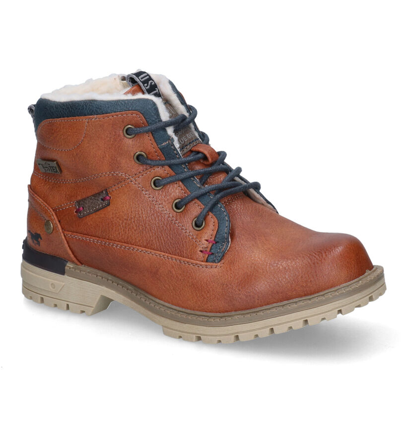 Mustang Bottines robustes en Cognac pour garçons (313980)