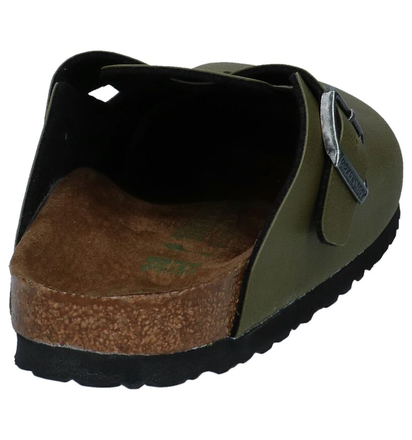 Olijfgroene Birkenstock Boston Vegan Slippers in kunstleer (231554)