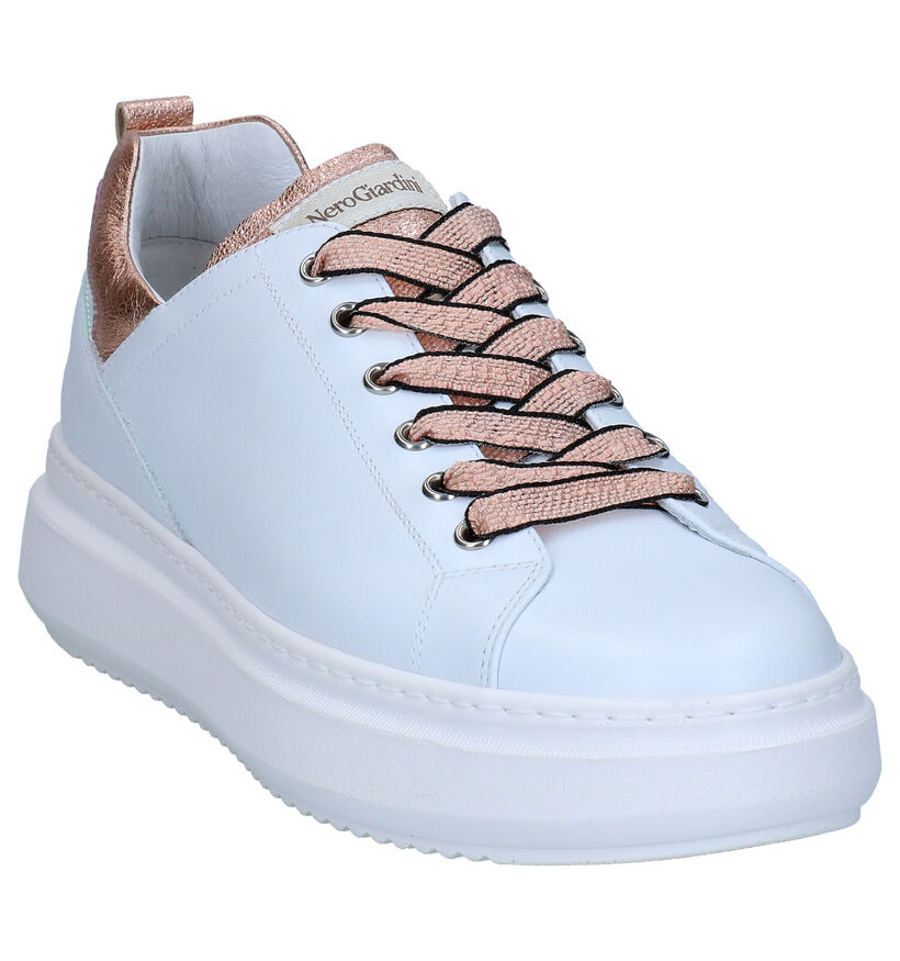 NeroGiardini Witte Veterschoenen voor dames (290052) - geschikt voor steunzolen