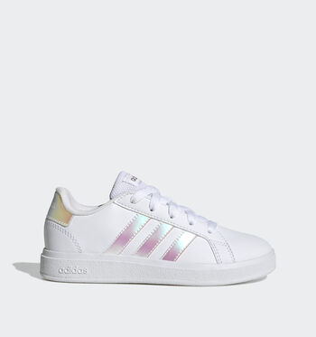 adidas Grand Court Low Baskets Cloud White/ Crystal Jade/ Clear Pink/Cloud White/Iridescent/Cloud White/Cloud White / Iridescent / Cloud White/Cloud White/Bliss Pink/Cloud White