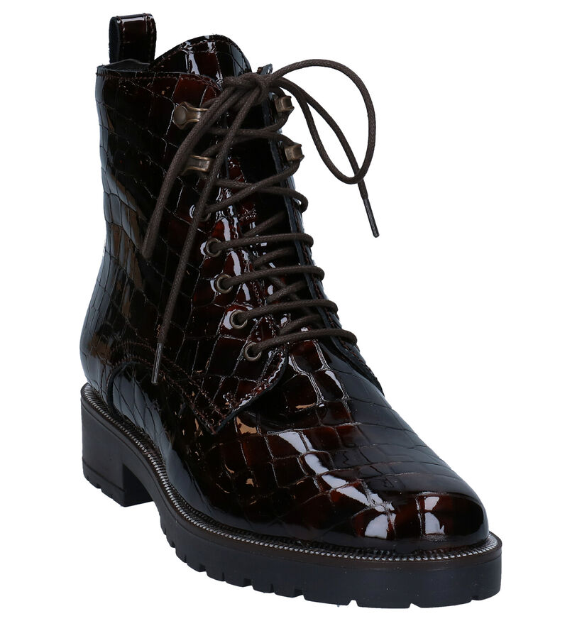 Gosh Bottines à lacets en Brun foncé en verni (278723)