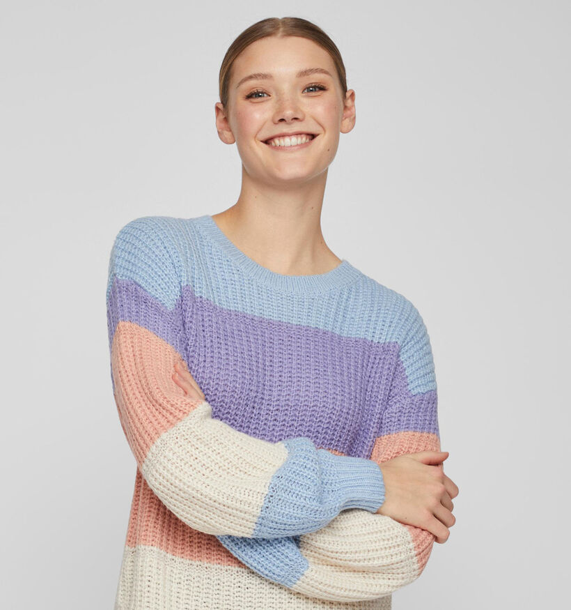 Vila Laila Blauwe Gestreepte Trui voor dames (323687)