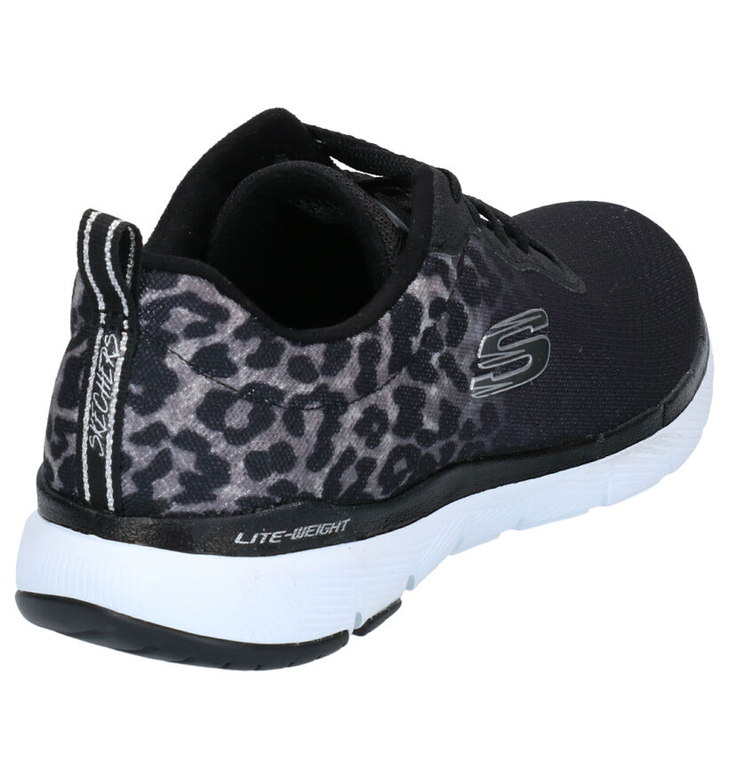 Skechers Flex Appeal Zwarte Sneakers in stof (264477)