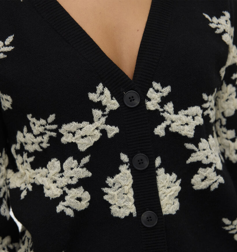 Vero Moda Nancy Birch Flower Gilet en Noir pour femmes (361234)