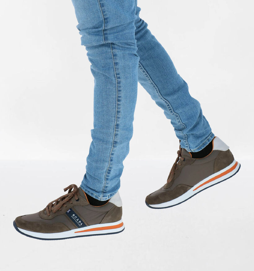 Scapa Blauwe Veterschoenen in daim (288747)