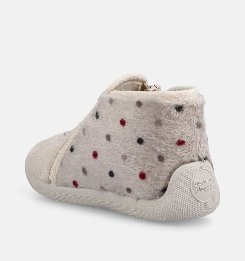 Milo & Mila Graff Pantoufles pour b&eacute;b&eacute; en Ecru pour filles (381102) - pour semelles orthop&eacute;diques