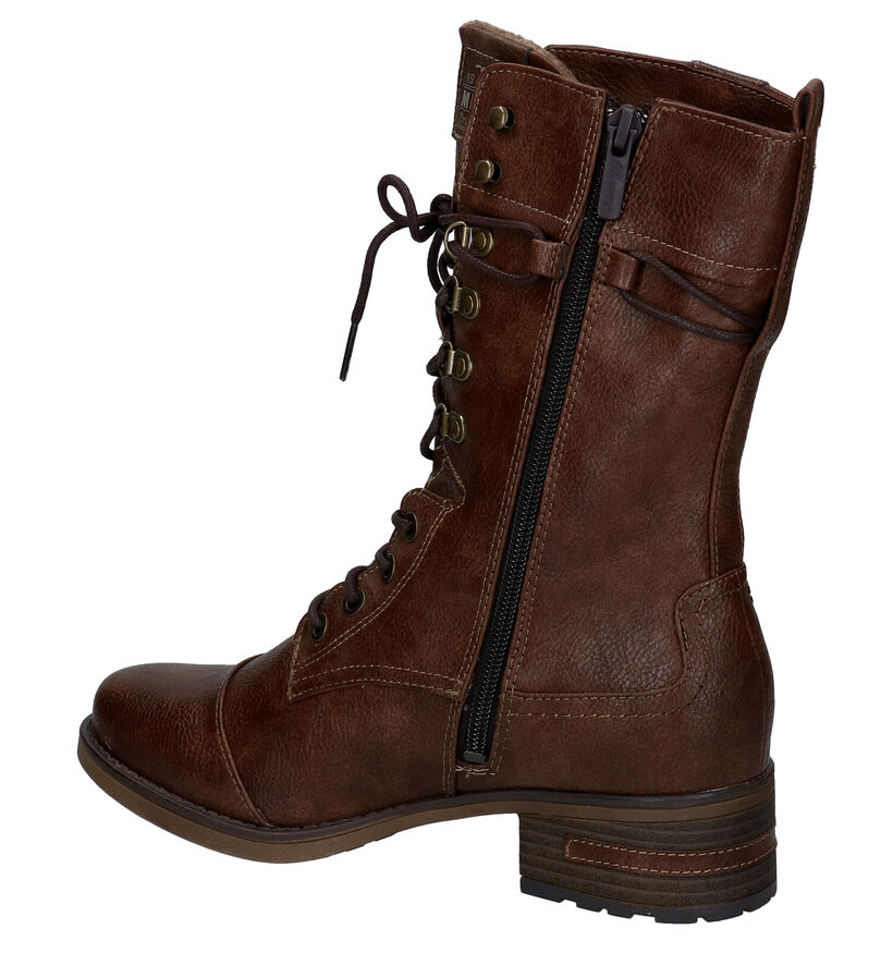 Mustang Bruine Bottines in kunstleer (294332)