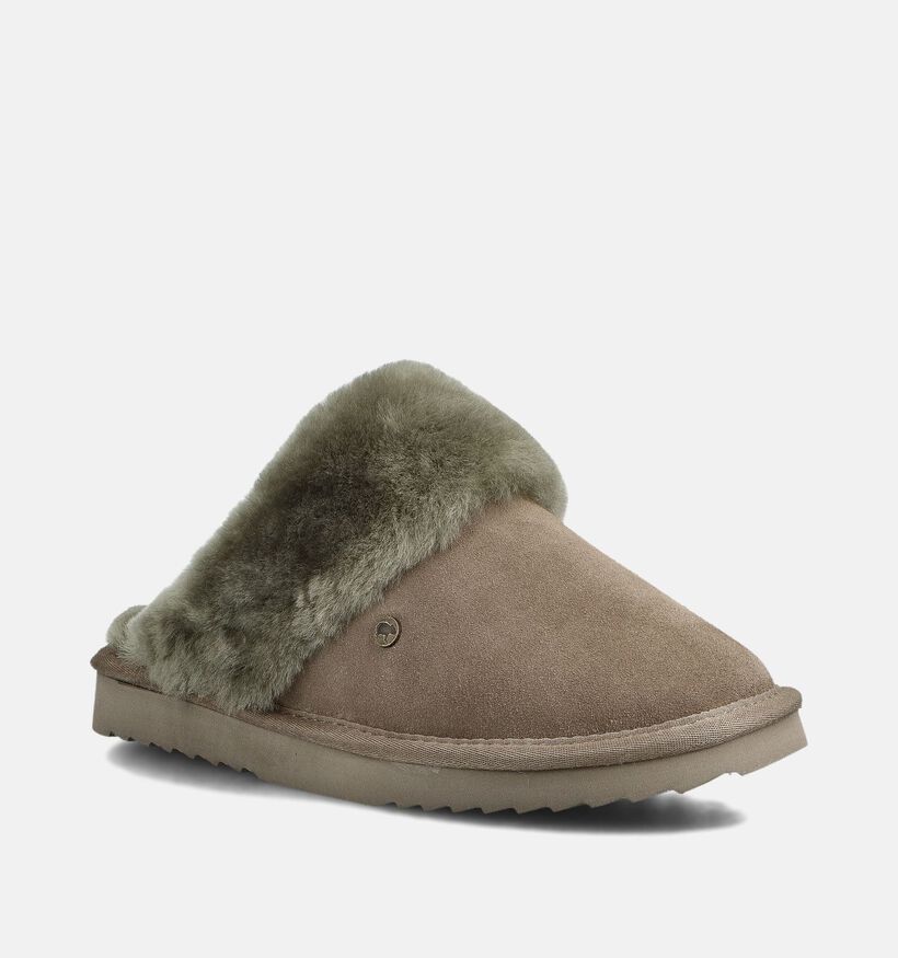Flurry Pantoufles ouvertes en Vert kaki pour femmes (362518)