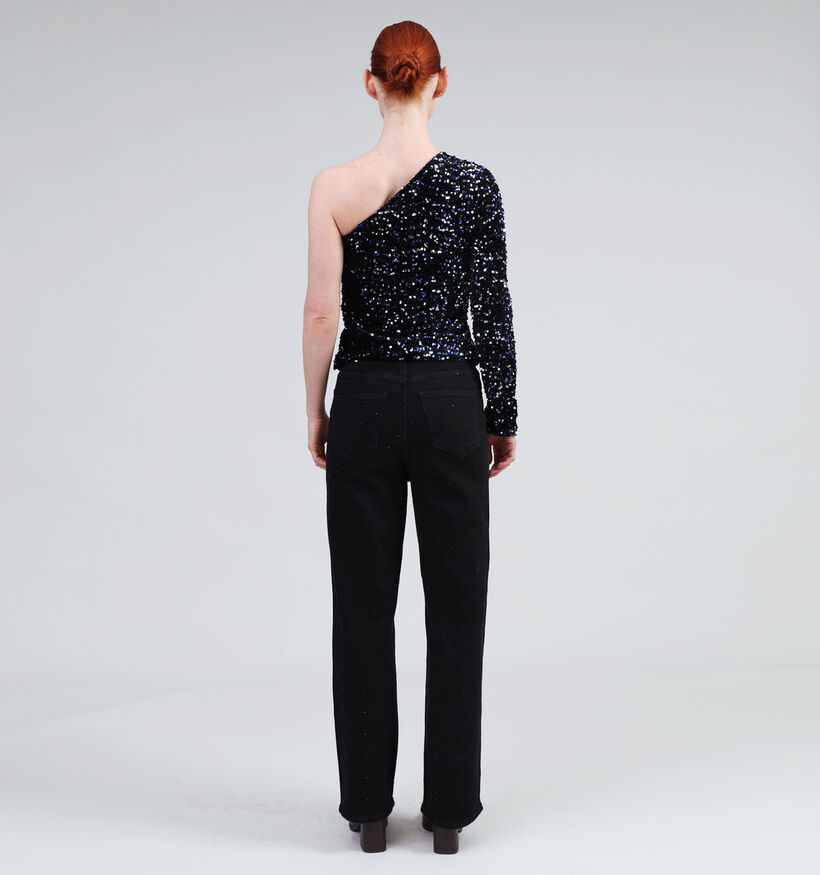 Pieces Kam Zwarte One shoulder trui voor dames (348357)