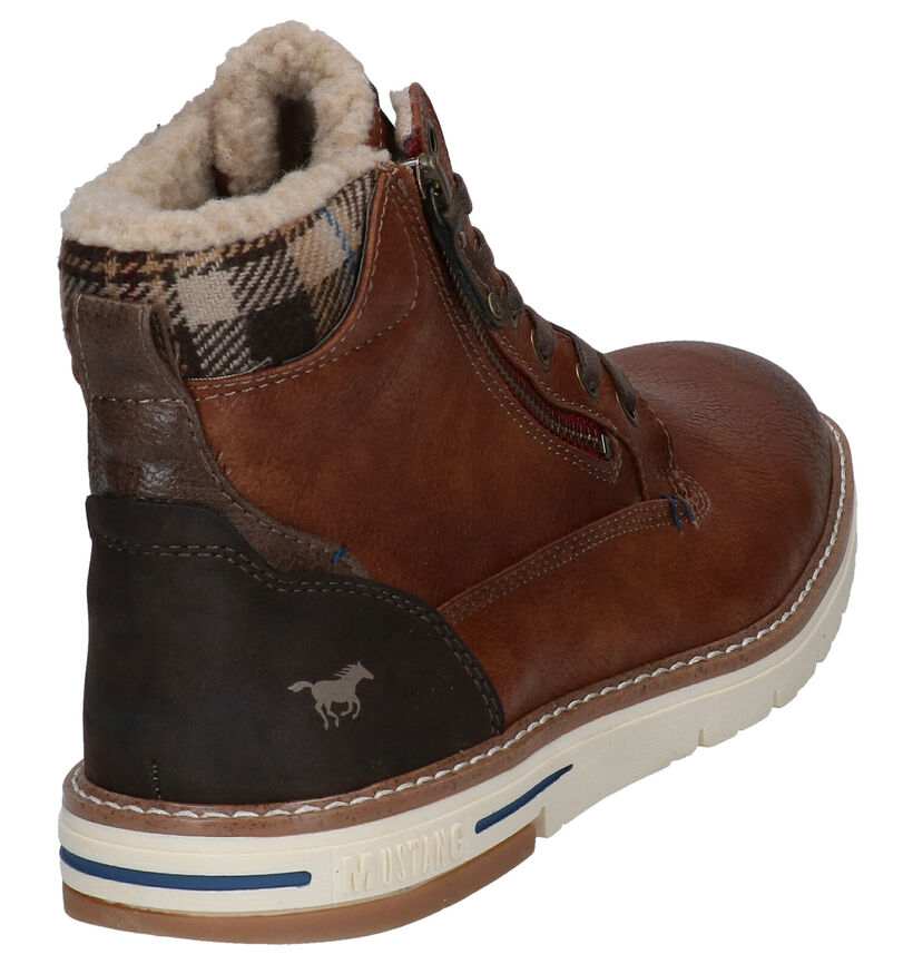 Mustang Cognac Hoge Schoenen in kunstleer (298241)