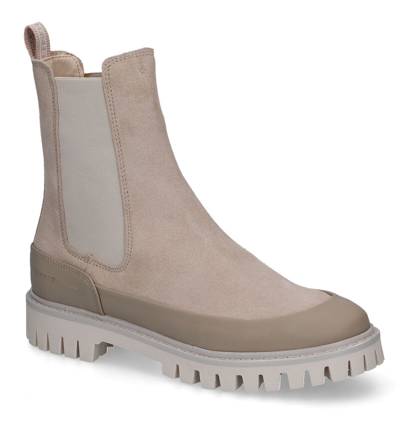 Tommy Hilfiger Bottines Chelsea en Beige foncé pour femmes (310688)