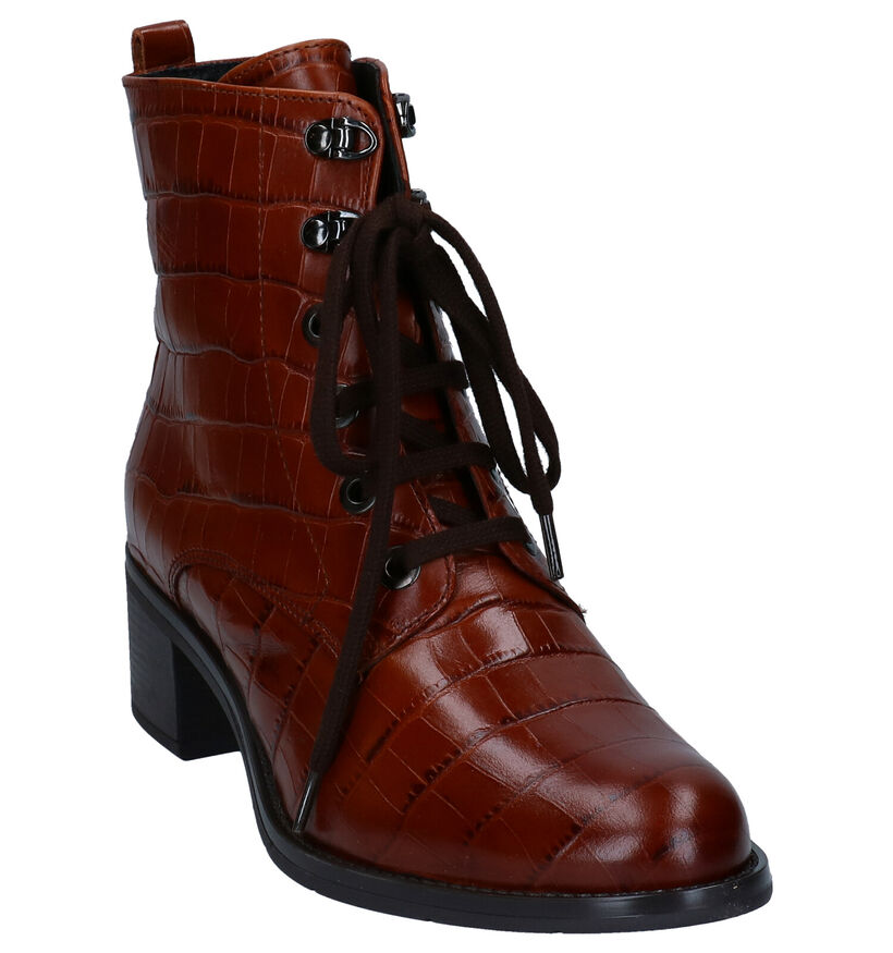 Hush Puppies Ollya Cognac Enkellaarzen in leer (292707)