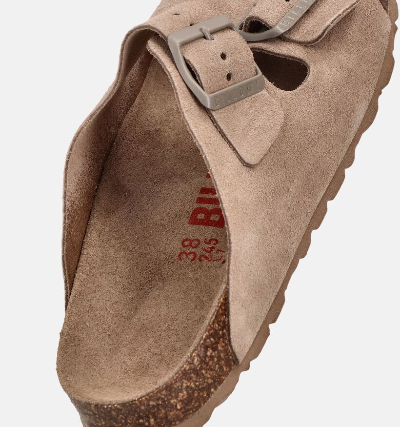 Billowy Sandalia Nu-pieds plates en Marron pour femmes (377838)