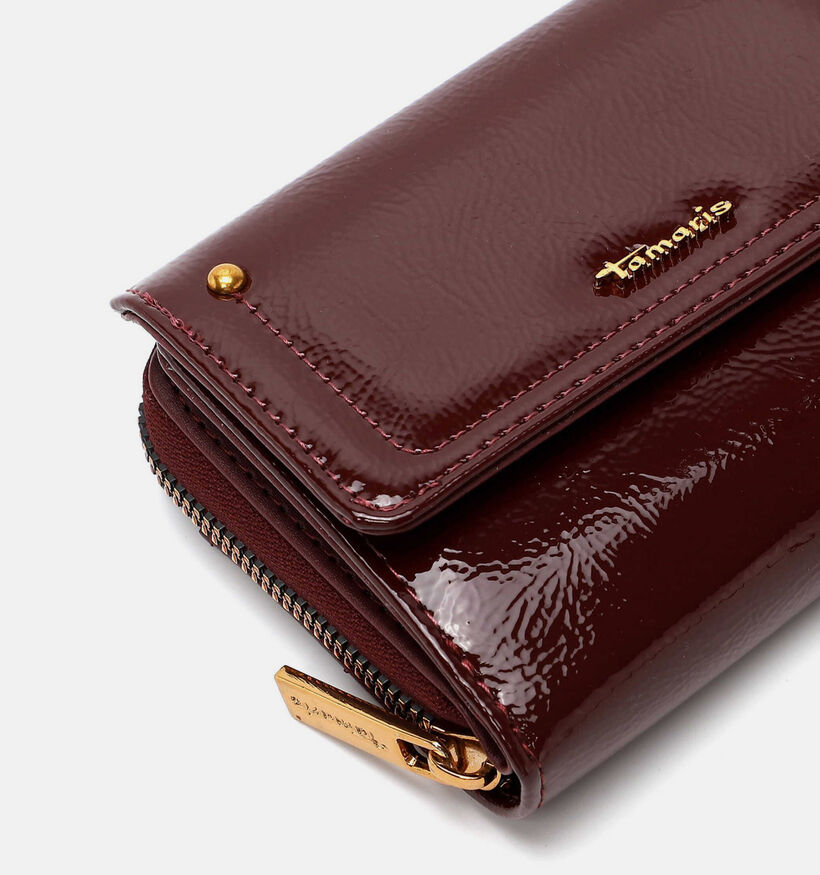 Tamaris Marina Patent Porte-monnaie zipp&eacute; en Bordeaux pour femmes (378799)