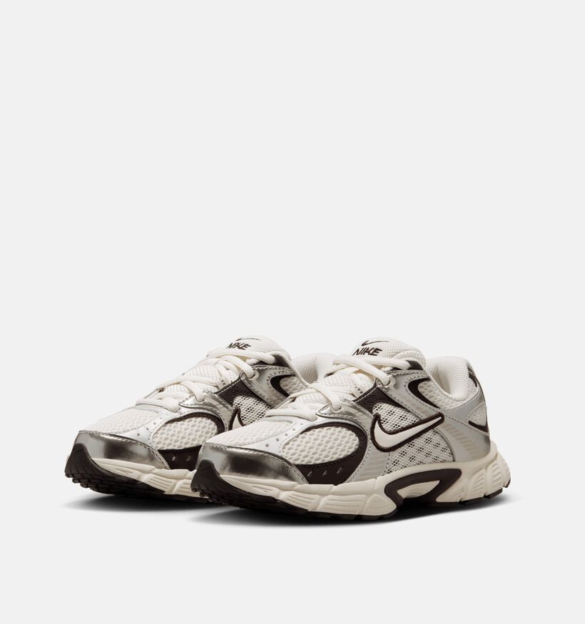 Nike V5 RNR Phantom Baskets basses en Blanc/Marron fonc&eacute; pour filles, gar&ccedil;ons (373448)