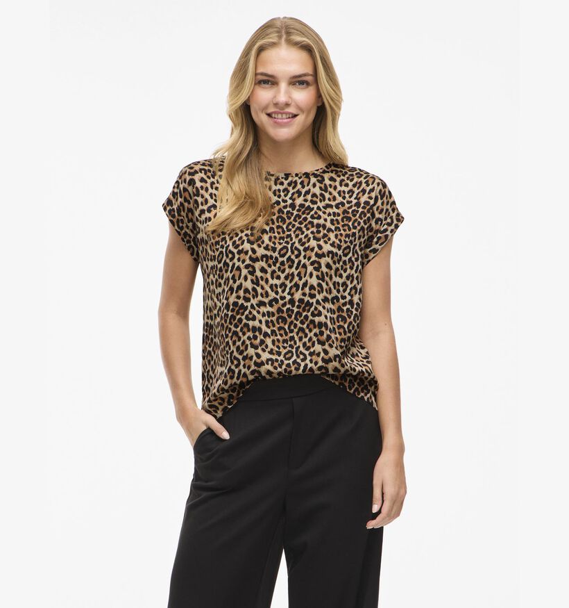Vila Elette Bruine Leopard T-Shirt voor dames (368208)
