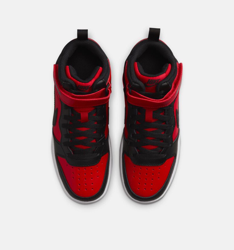 Nike Court Borough Mid 2 Zwarte/Rode Sneakers voor jongens (364595)