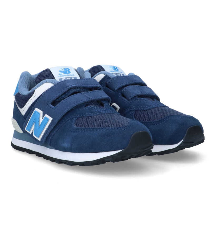 New Balance PV574 Baskets en Bleu pour garçons (319257) - pour semelles orthopédiques