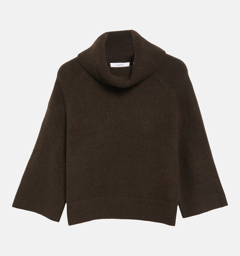 comma Poncho-style Pull en Brun fonc&eacute; pour femmes (381794)